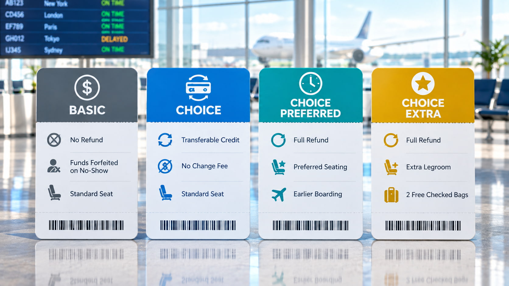 Southwest Basic vs Choice vs Choice Preferred vs Choice Extra fare comparison